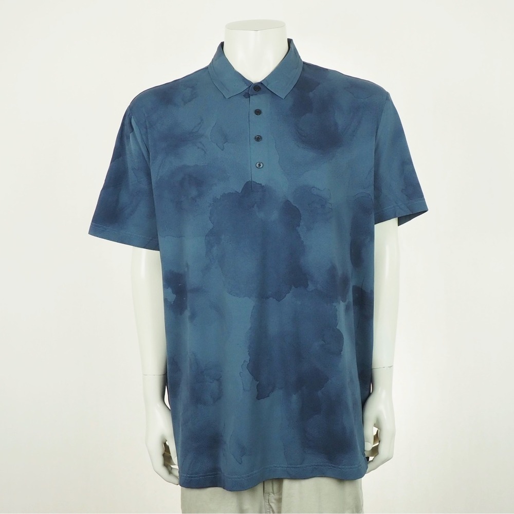 Adidas Golf Ultimate 365 Printed Cool Feeling Tour Polo Shirt Mens 2XL XXL Blue